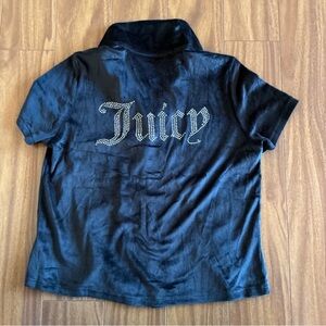 Juicy Couture Black Polo Shirt Sleepwear Short Sleeve